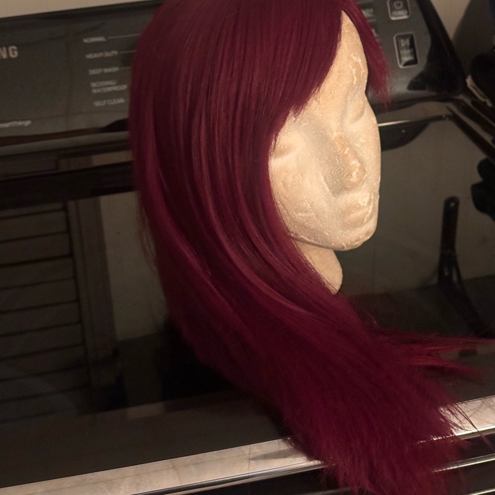 & Other Stories Rich Burgundy Wig